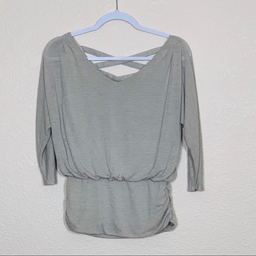 WHBM | Cream Top with Criss Cross Back Details